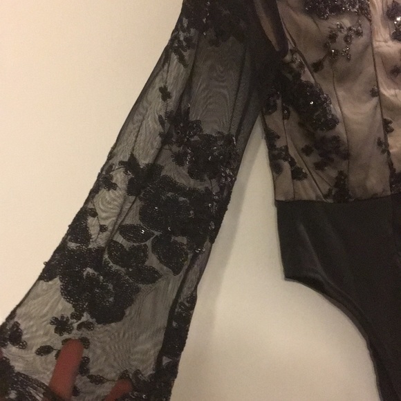 Sequin black and cream body suit! Only worn once! - Picture 4 of 4